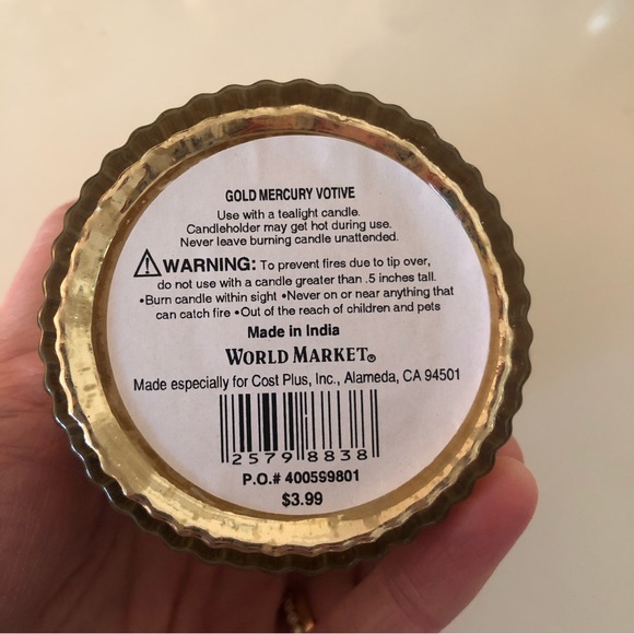 World Market Set of 10 (Two sets of 5) Gold Mercury Glass Votive Holders - Picture 10 of 12